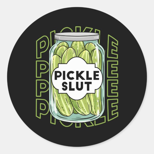Sticker Rond Pickle Slu Pickles Canning Food Pickle (Devant)