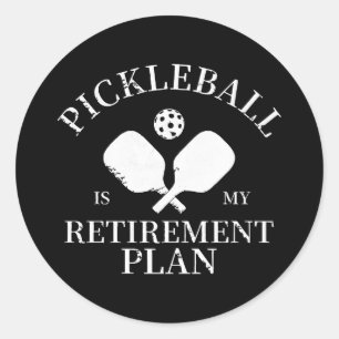 Sticker Rond pickleball est mon projet de retraite