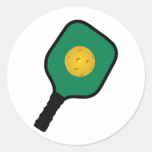 STICKER ROND PICKLEBALL ET PÂTE