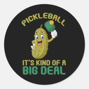 Sticker Rond Pickleball Kid Big Deal Pickleball Sport