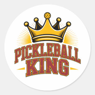 Sticker Rond Pickleball King