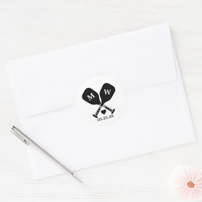 Sticker Rond Pickleball Love (Enveloppe)