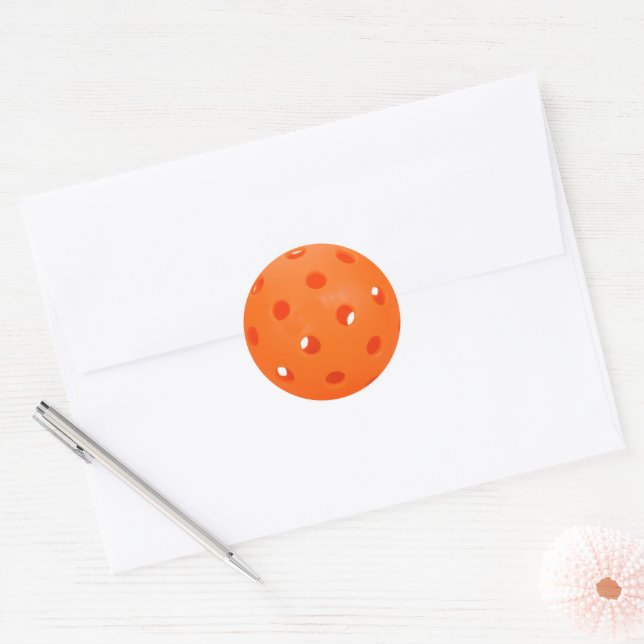 Sticker Rond Pickleball orange (Enveloppe)