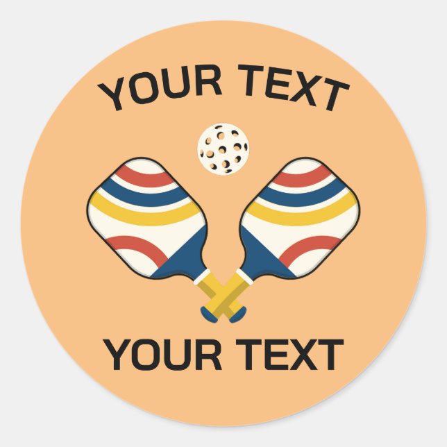 Sticker Rond Pickleball personnalisé (Devant)