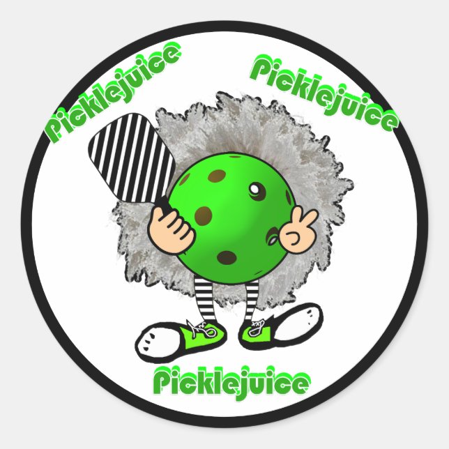Sticker Rond Pickleball Picklejus Halloween Film Inspiré (Devant)