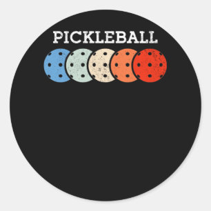 Sticker Rond Pickleball Player
