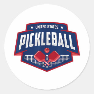 Sticker Rond Pickleball Support Team Pickleball Player USA