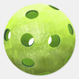 Sticker Rond Pickleball vert simple