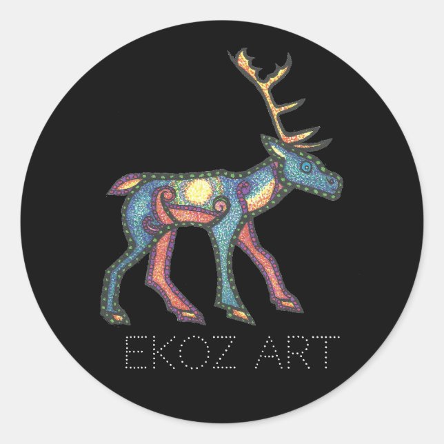 Sticker Rond Pictish Stag Sun (Devant)