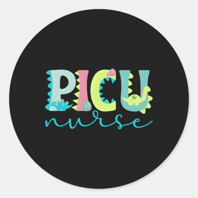 Sticker Rond Picu Nurse Unité de soins intensifs pédiatriques (Devant)