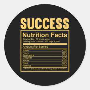 Sticker Rond Piculaires de réussite Citation de la valeur nutri