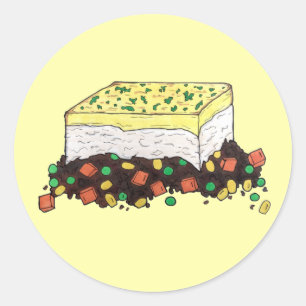 Sticker Rond Pie de viande de berger Anglais Anglais Anglais