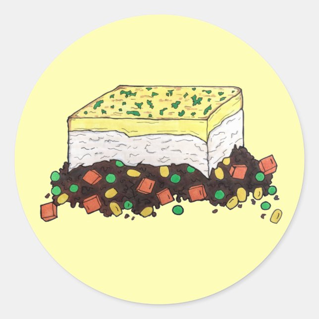 Sticker Rond Pie de viande de berger Anglais Anglais Anglais (Devant)