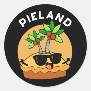 Sticker Rond Pie-land Funny Island Pun Dark BG