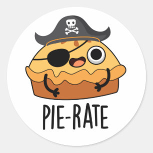 Sticker Rond Pie-rate Funny Pirate Pie Pie Pie Pun
