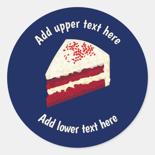 Sticker Rond Pièce de gâteau de velours rouge givré - Ajouter s (Devant)