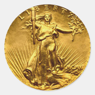 Sticker Rond Pièce de monnaie antique du dollar de liberté