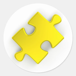 Sticker Rond Pièce de puzzle 3D (or métallique)