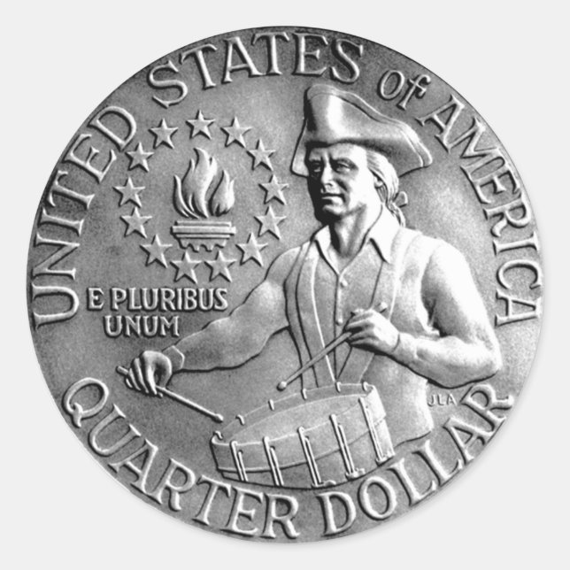 Sticker Rond Pièce de quai Bicentenial (Devant)