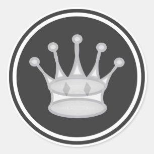 Sticker Rond Pièce d'échecs blanche de la Reine