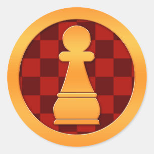 Sticker Rond Pièce d'échecs Gold Pawn