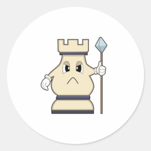 Sticker Rond Pièce d'échecs Rook à Chess.PNG