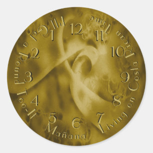 Sticker Rond Pièce d'or arrière ronde d'horloge de Tuit