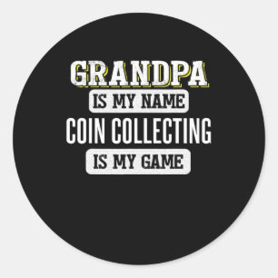 Sticker Rond Pièce Drôle Collecter Cadeau Pour La Fête des père