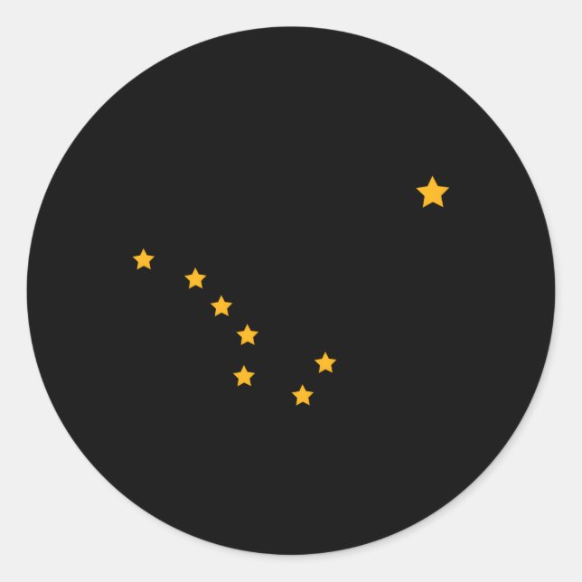 Sticker Rond Pièce du drapeau de l'État de Big Dipper Alaska (Devant)