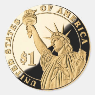 Sticker Rond Pièce Liberty Dollar