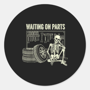 Sticker Rond Pièces en attente Squelette Réparation de voiture 