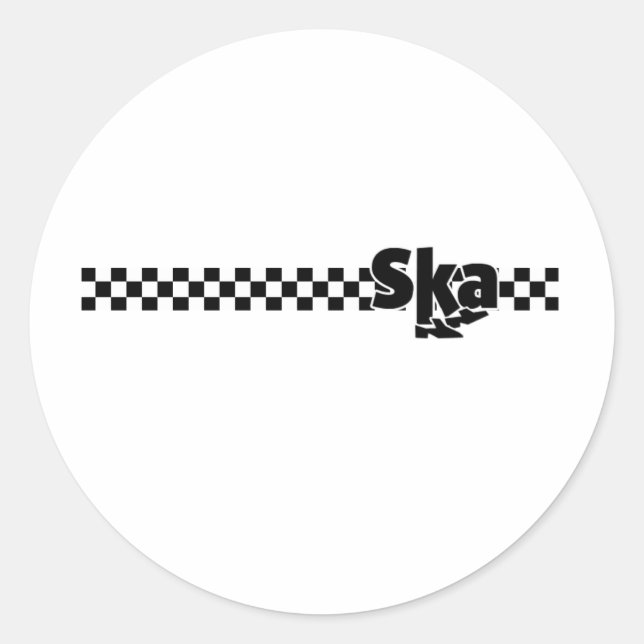 Sticker Rond Pied de danse SKA avec Checkers (Devant)
