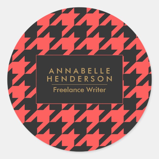 Sticker Rond Pied de fond noir et rouge (Devant)