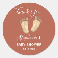 Pieds bébé Baby shower en terre cuite Merci