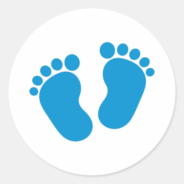 Sticker Rond Pieds bébé bleus (Devant)