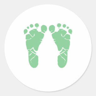 Sticker Rond Pieds bébé verts