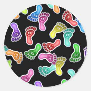 Sticker Rond Pieds heureux de papier peint