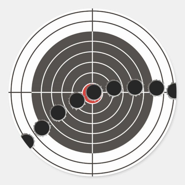 Sticker Rond Pièges à balles de mitrailleuse sur la cible de ti (Devant)