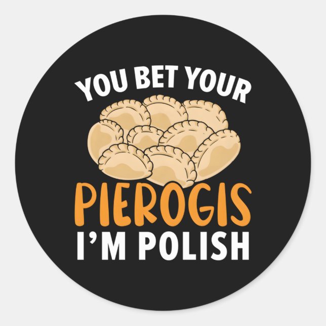 Sticker Rond Pierogi polonais Cuisine polonaise Pierogi Maker P (Devant)