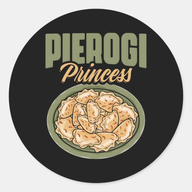 Sticker Rond Pierogi Princess Cuisine polonaise Cuisine polonai (Devant)