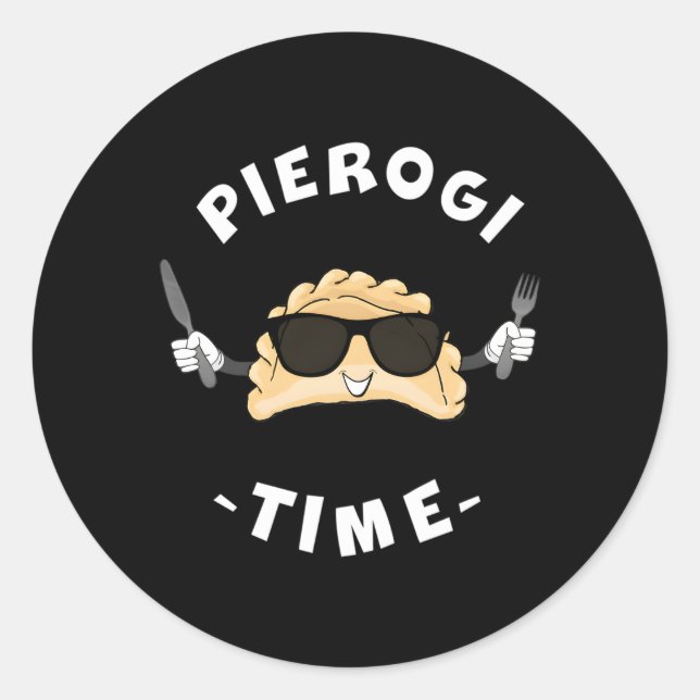 Sticker Rond Pierogi Time Pierogi avec lunettes de soleil Polog (Devant)