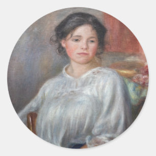 Sticker Rond Pierre-Auguste Renoir - Jeune Femme Assis