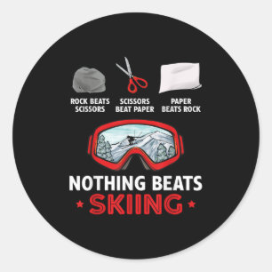 Sticker Rond Pierre Feuille Ciseaux Rien Ne Bat Le Ski