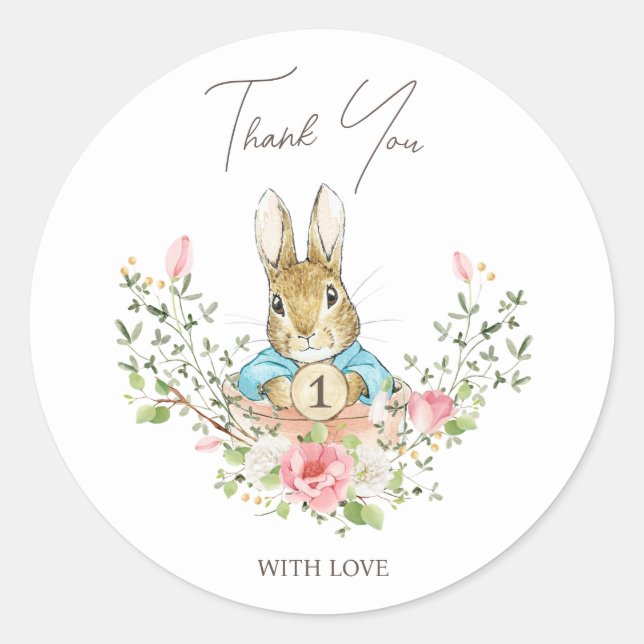 Sticker Rond Pierre le lapin (Devant)