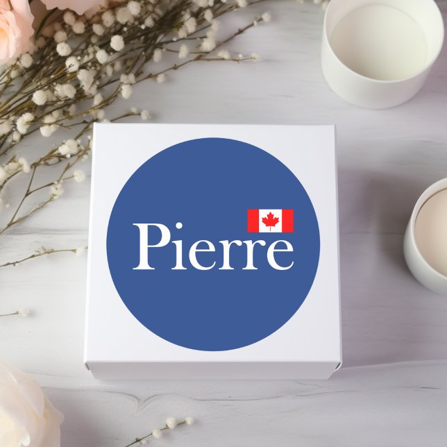 Sticker Rond Pierre Poilievre avec drapeau officiel du Canada f (Créateur téléchargé)