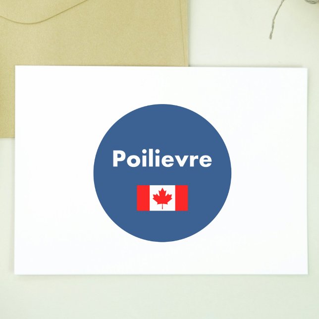 Sticker Rond Pierre Poilievre Canada Drapeau canadien Couleur f (Créateur téléchargé)