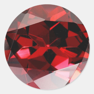 Sticker Rond Pierre rouge de grenat Janvier Pierre de naissance