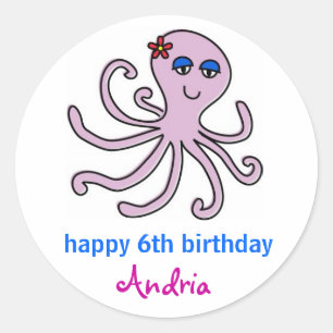 Sticker Rond Pieuvre, Sous Les Toppers De Cupcake De Mer