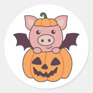 Sticker Rond Pig Halloween