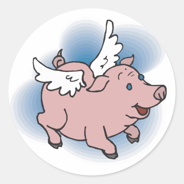 Sticker Rond Pig volant (Devant)
